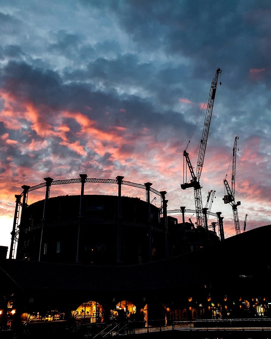 Kings Cross, London, in evening light